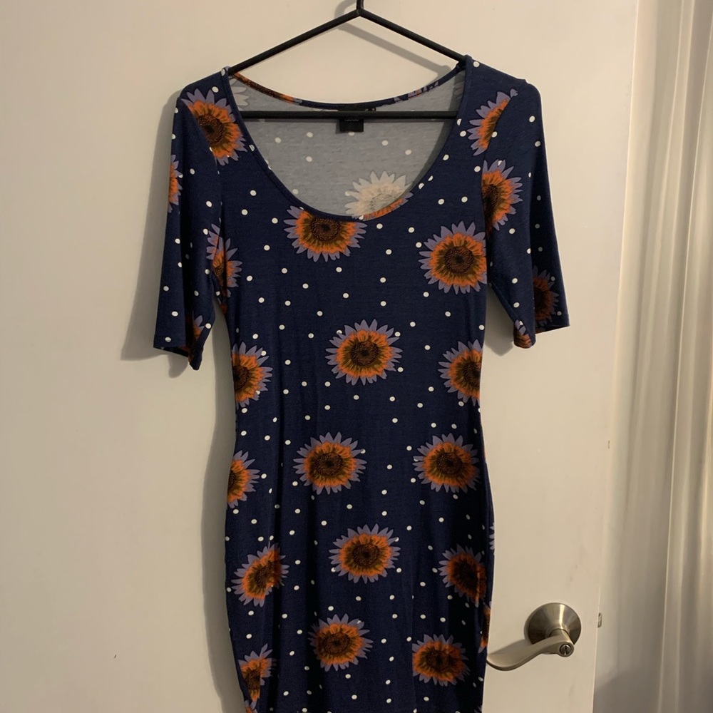ASOS sunflower-print bodycon dress